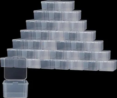 Immagine prodotto di Set di organizer in plastica da 36 pezzi, 50 x 50 x 35 mm, organizer da scrivania trasparente