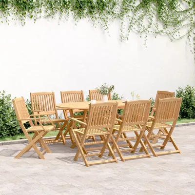 Zdjęcie produktu dla Maison Exclusive – 9-częściowy zestaw ogrodowy z litego drewna akacjowego