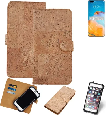 Produktbild von K-S-Trade Hülle kompatibel mit Huawei P40 Pro  Kork Handyhülle Cover  Schutzhülle TPU Case Bumper in Hellbraun, (1x)