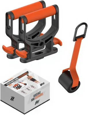 Produktbild von Widerstandsbänder Set, 2 Griffe und 1 Türanker, für Krafttraining