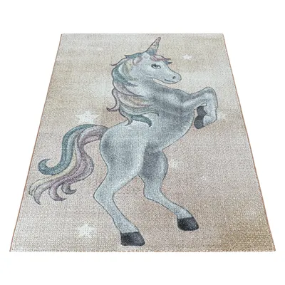Obrázok produktu pre Funny Jednorožec detský koberec nízky vlas obdĺžnik 160x230cm žltá