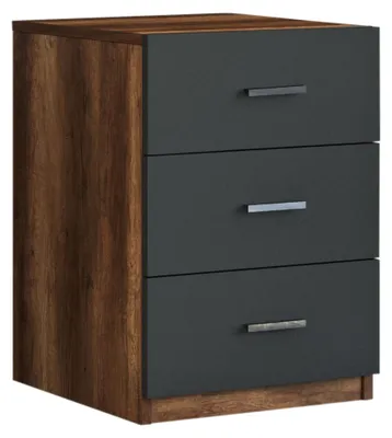 Produktbild von Trecate - Kommode, 45x47x62h cm Anthrazit Schwarz, 3 Schubladen