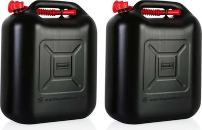 Produktbild von 2x Benzinkanister Kraftstoffkanister 20L Kunststoff Reservekanister schwarz