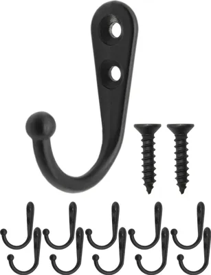 Produktbild von 'FUXXER® - Klassische Metall-Haken, Handtuch-Haken, Kleider-Haken, Eisen-Haken, Wand-Haken, schwarzes'