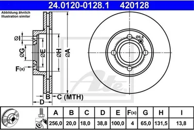 Produktbild von ATE Bremsscheiben (2 Stück) 24.0120-0128.1
