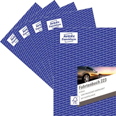 Produktbild von AVERY Zweckform Formularbuch "Fahrtenbuch" A5 40 Blatt 5 Stück
