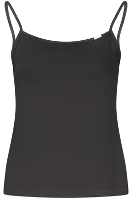 Obrázok produktu pre Elegantné dámske tielko v čiernej farbe s logom a širokým výstrihom