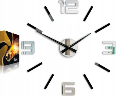 Produktbild von ModernClock, Wanduhr 60cm, Silver XL, wanduhr groß, Wohnwand, Wanduhr DIY,