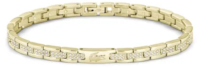 Produktbild von Lacoste Kristallarmband für Damen, Edelstahl mit goldfarbener IP-Beschichtung