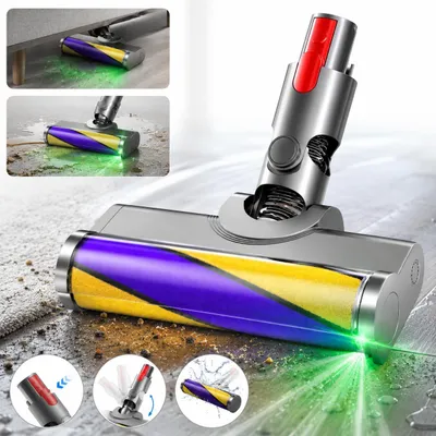 Produktbild von Elektrobürste mit Laser-LED für Dyson V7 V8 V10 V11 V15 – Bürste mit Direktantrieb für Hartböden & Kurzflorteppiche – Bodendüse für Staubsauger
