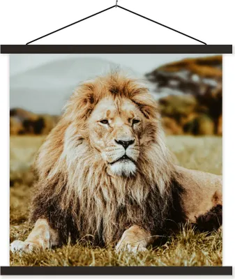 Produktbild von MuchoWow® Textilposter Tiere - Wild - Braun 60x60 cm mit schwarzem Rahmen - Posteraufhänger