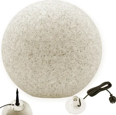 Obrázek produktu pro Venkovní LED svítidlo MasterLED, kulaté, průměr 35 cm, vzhled kamene, patice E27, krytí IP65, s 3 metry kabelu, vhodné pro použití v zahradě