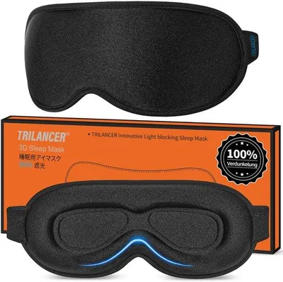 Obrázok produktu pre 3D maska na spanie, 100 % nepriepustná pre svetlo, mimoriadne jemná a bez tlaku, čierna, pre ľudí spiacich na boku, meditáciu, cestovanie