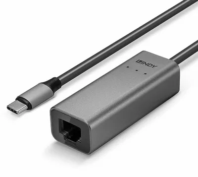 Produktbild von Lindy 43314, Kabelgebunden, USB Typ-C, Ethernet, 2500 Mbit/s, Silber