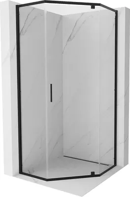 Zdjęcie produktu dla Mexen Exo kabina prysznicowa pięciokątna uchylna 90 x 90 cm, transparent, czarna - 812-090-090-70-00