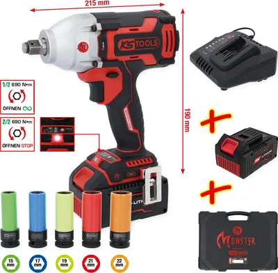 Immagine prodotto di KS TOOLS Avvitatore a impulsi (batteria) 515.6100 Batteria 7450g