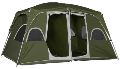 Produktbild von Familienzelt – Großes Campingzelt mit 2 Schlafkammern – Wasserdicht und UV-beständig – Für 4 bis 8 Personen