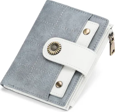 Produktbild von INF RFID-blockierende Brieftasche, kompakte Brieftasche aus Kunstleder für Damen Blau