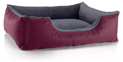 Obrázok produktu pre Pelech pre psa TEDDY, pohovka pre psa,(L) cca 80x65x18cm,CHERRY-ROCK (bordó/šedá)