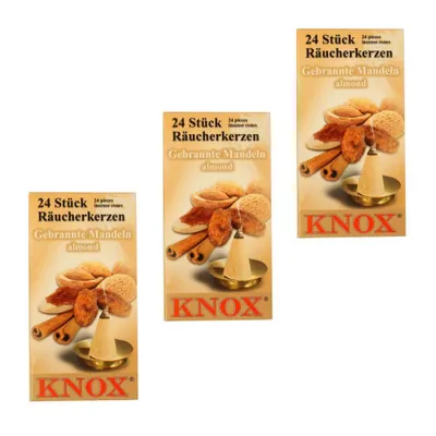 Zdjęcie produktu dla KNOX - Zestaw 3 kadzidełek w rozmiarze M - Spalone migdały