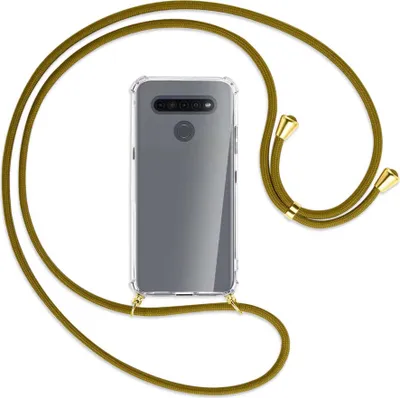 Produktbild von Handykette Backcover-Schutzhülle mit Band (Metall goldfarben) für LG K41S LM-K410 - khaki