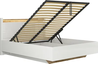 Produktbild von Bett mit Bettkasten 140x200cm Weiß