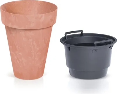 Zdjęcie produktu dla doniczka Cube Slim Beton Effect Terakota | DCUS280E