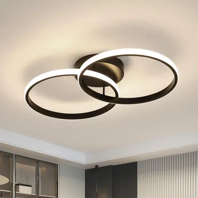 Obrázok produktu pre LED stropné svietidlo Toolight, 42W, 4725 lúmenov, 4500K, čierna farba, priemer 54 cm, vhodné do chodby