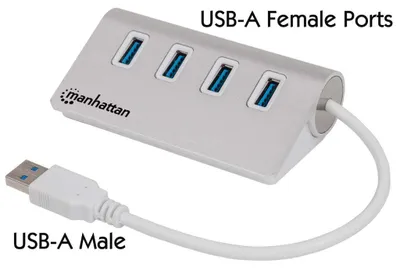 Image de MANHATTAN Hub 4-Port 4xUSB3.0 Alu Strom: USB