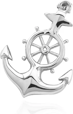Produktbild von Anhänger Anker Steuerrad Ruder Anchor Halskette Lederkette Kugelkette Herren Damen silber-nur-anhänger
