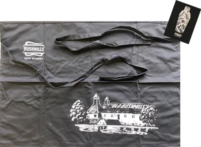 Produktbild von 2x BUSHMILLS Kellner Schürze Whisky Vorbinder Küchenschürze Kellnerschürze schwarz - ca. 69x50cm