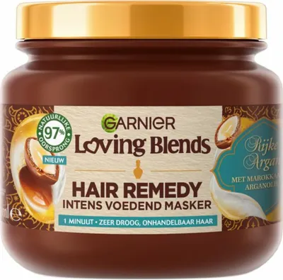 Immagine prodotto di Garnier - Miscele d'amore - Maschera per capelli - Argan ricco - Capelli molto secchi e indisciplinati - 340 ml - 1 pezzo