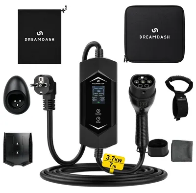 Image de Borne de recharge électrique, type 2, 3,7 kW, câble de 7 mètres, chargeur mobile, indice de protection IP65