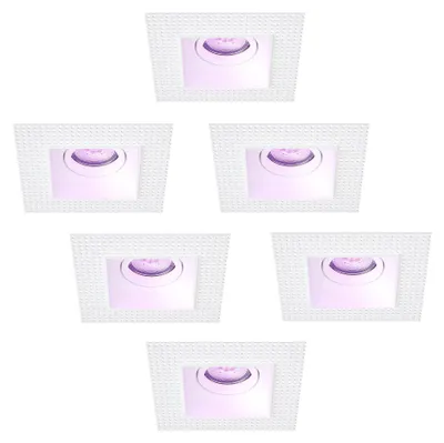 Produktbild von Ledvion 6er Set LED Einbaustrahler Quadratisch Weiss smart 4.9W RGB