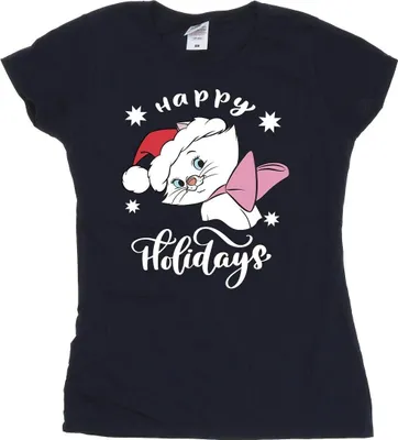 Produktbild von Disney - "The Aristocats Happy Holidays" T-Shirt für Damen BI8508 (S) (Marineblau)