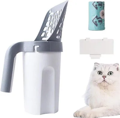 Produktbild von Famanu Katzenstreuschaufel mit tiefem Sieb - ergonomischer Griff