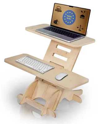 Immagine prodotto di Scrivania regolabile in altezza, in legno, ideale per l'ufficio domestico