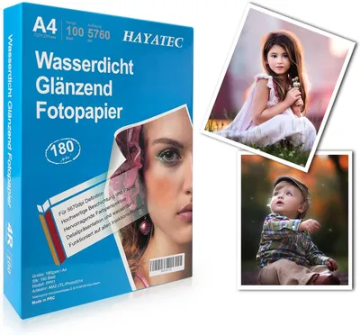 Obrázek produktu pro Fotopapír A4, lesklý, 180 g/m², 100 listů, voděodolný, určený pro tisk fotografií