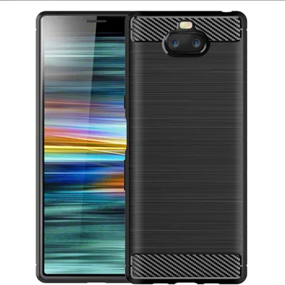 Produktbild von Sony Xperia 8 TPU Case Carbon Fiber Optik Brushed Schutz Hülle Schwarz
