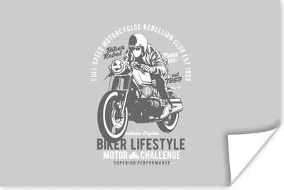 Produktbild von MuchoWow® Poster Mancave - Motor - Schwarz - Weiß - Vintage 120x80 cm - Bilder