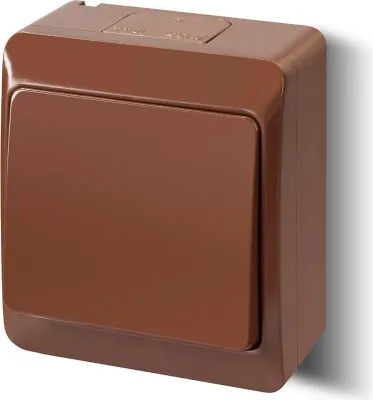 Produktbild von Elektro-Plast | Wandschalter Hermes 1-fach - Braun - IP44 - Hermetisch - Für Innen und Außen