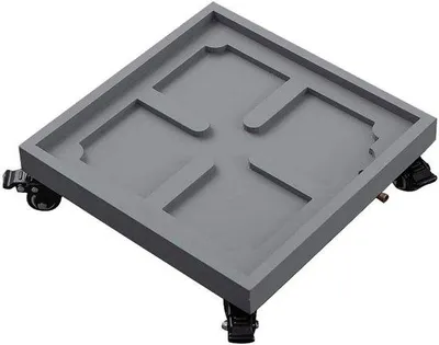 Image de Chariot de jardin pour l'intérieur et l'extérieur - Carré avec roulettes - Jardinière en plastique - Gris - 44 cm