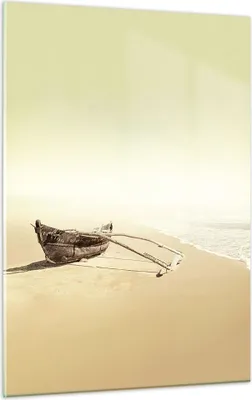 Produktbild von Bilder auf glas - Einteilig - £ódŸ Wrack Meer - 50x70cm - Glasbilder - Wandbilder - Bilder - zum Aufhängen bereit - Wanddekoration aus Glas - Glas Bilder - Wandbild auf Glas - GPA50x70-5123