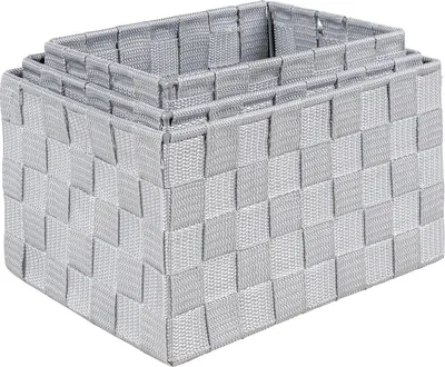Produktbild von Regalkörbe rechteckig, silber, 3er Set, Sortierschachtel, Regalbox