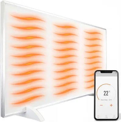 Image de Panneau infrarouge - Panneau de chauffage - Chauffage confortable - Contrôle par application - 450W - Blanc