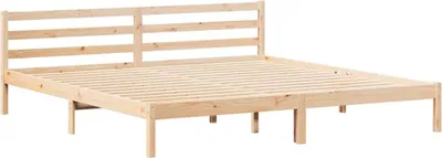 Produktbild von vidaXL Bettrahmen Braun 215,5 x 185,5 x 69,5 cm Massivholz Kiefer