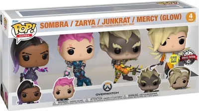 Produktbild von Overwatch - Sombra Zarya Junkrat Mercy Special Edition Glows - Funko Pop! Vinyl Figur
