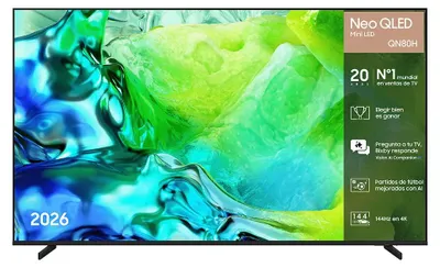 Produktbild von Samsung TQ65QN80HAUXXC, 165,1 cm (65"), 3840 x 2160 Pixel, Neo QLED, Smart-TV, WLAN, Grau