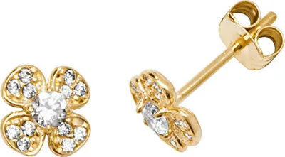 Produktbild von Wunderschöne 9 Karat (375) Gold Damen - Paar Ohrstecker mit Zirkonia - 6mm*6mm; TRS27329