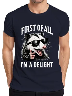 Obrázek produktu pro Tričko s potiskem "Opossum Cool Statement" (sarkastický vtip), modrá barva, velikost M